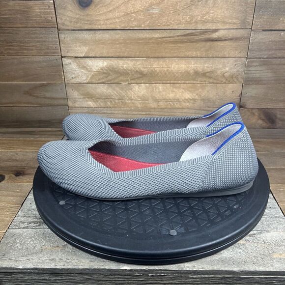 Rothy’s Women's Size 9 Flax Birdseye Light Grey Round Toe Casual Slip On Flats - Picture 3 of 10